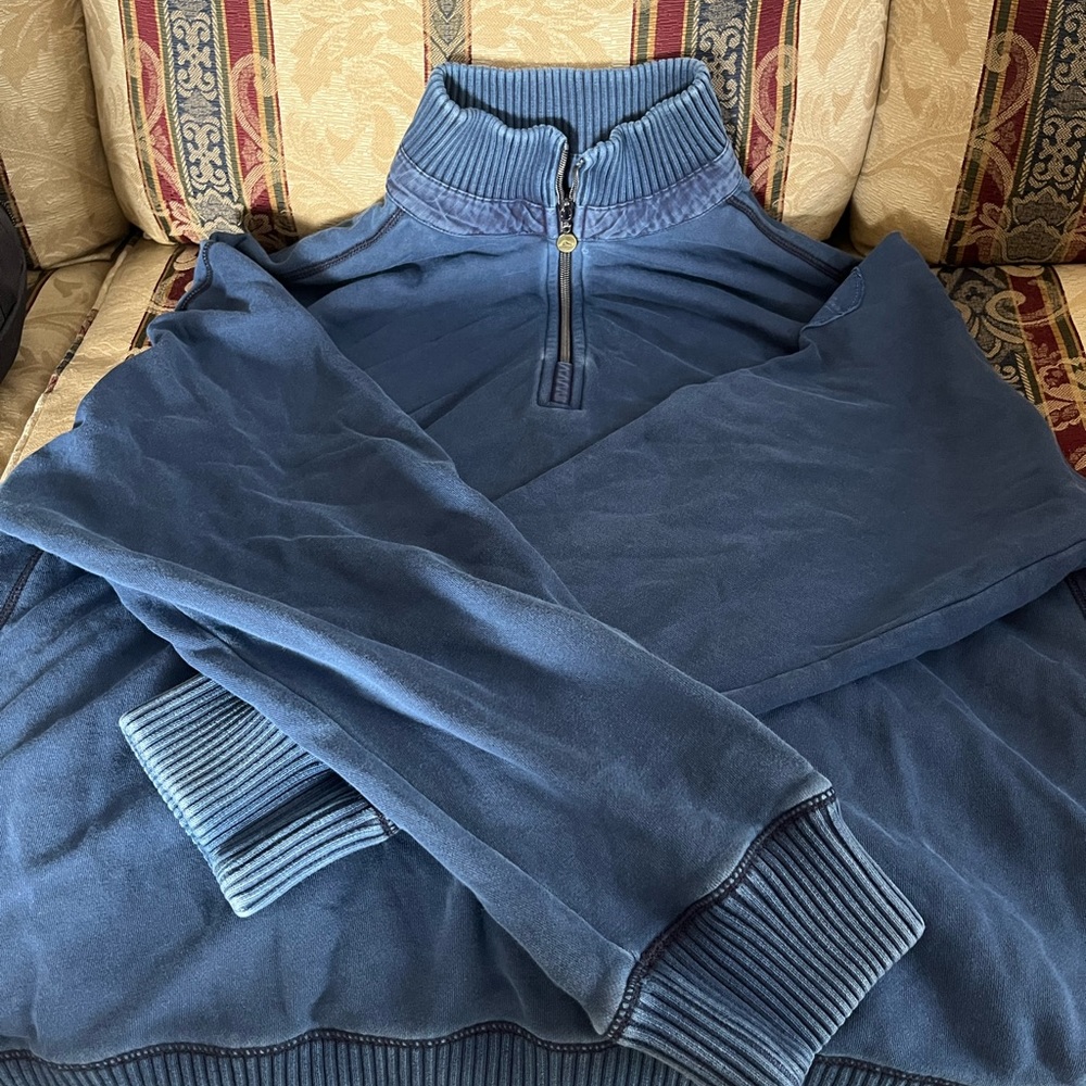 Tommy Bahama men’s blue half zip sweater/sweatshirt relax pro leisure